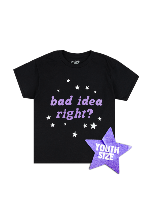 youth bad idea right black tee