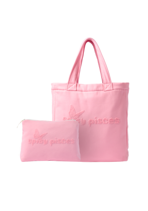spicy pisces slowtide terry cloth tote bag + pouch bundle