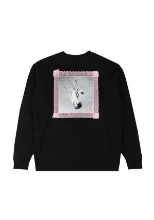 lace album cover embroidered crewneck