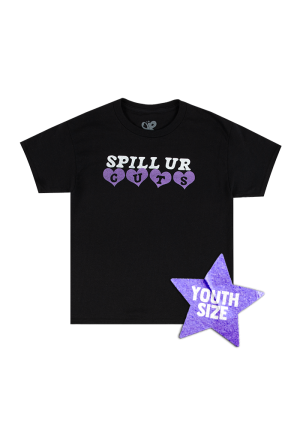 youth spill ur GUTS t-shirt in black