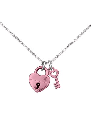 drop dead heart keyed padlock necklace